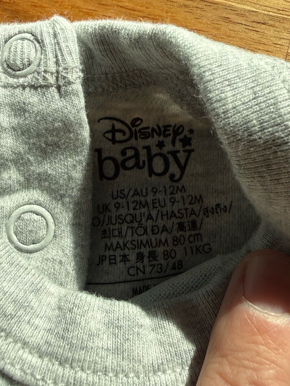 Disney Gray Baby One-Piece Bodysuit with Colorful Disneyland Graphic - Picture 3 of 5